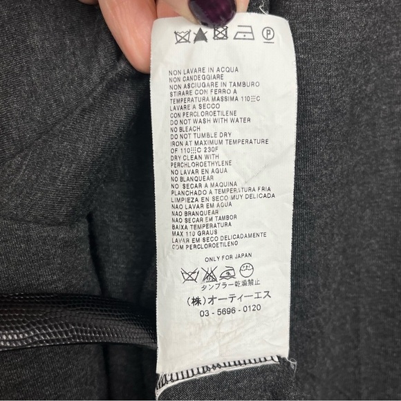 Max Mara Draped Jersey Gray V-Neck Belted Long Sleeve Sheath Dress 48/Large 14 - Picture 6 of 8